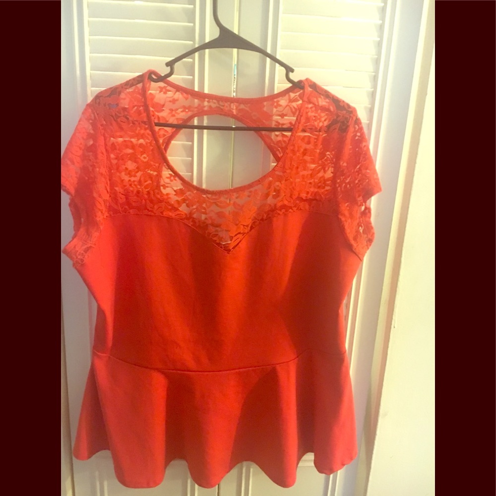 Coral Peplum top